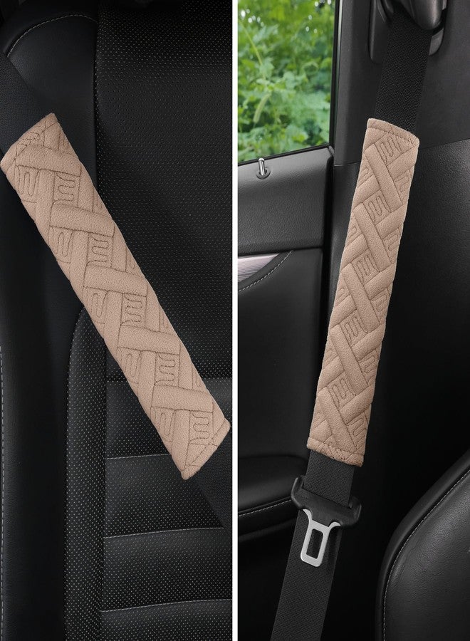 JUSTTOP 2-Pack Universal Car Seat Belt Pads Cover for A More Comfortable Driving, Seat Belt Shoulder Strap Covers Harness Pad for Car Interior Accessories(Khaki) - Image 2